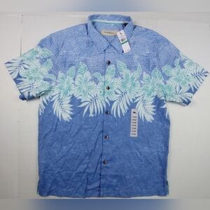 Tommy Bahama Coconut Point Short Sleeve Shirt Mens Large Blue Splash NWT $128.00